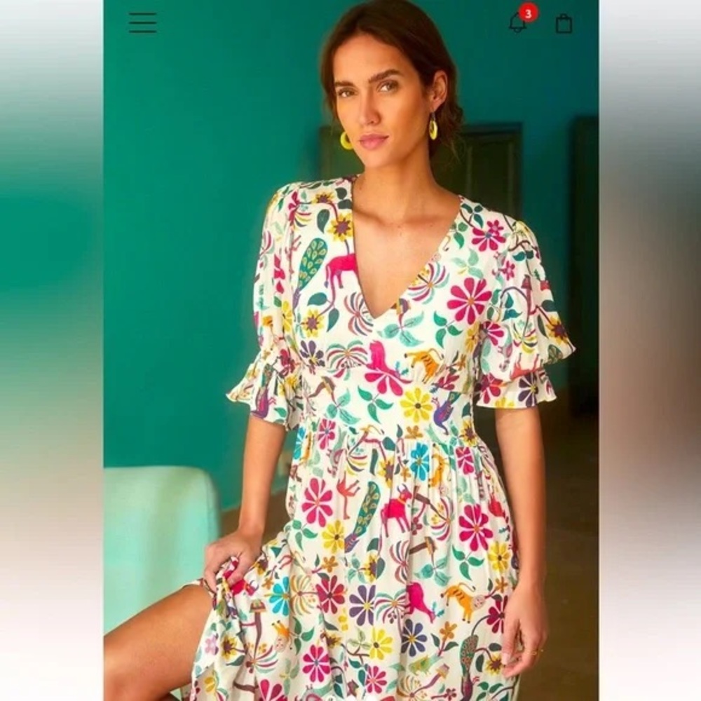 Soi Paris Jaipur Print Dress Sz 36 US 4